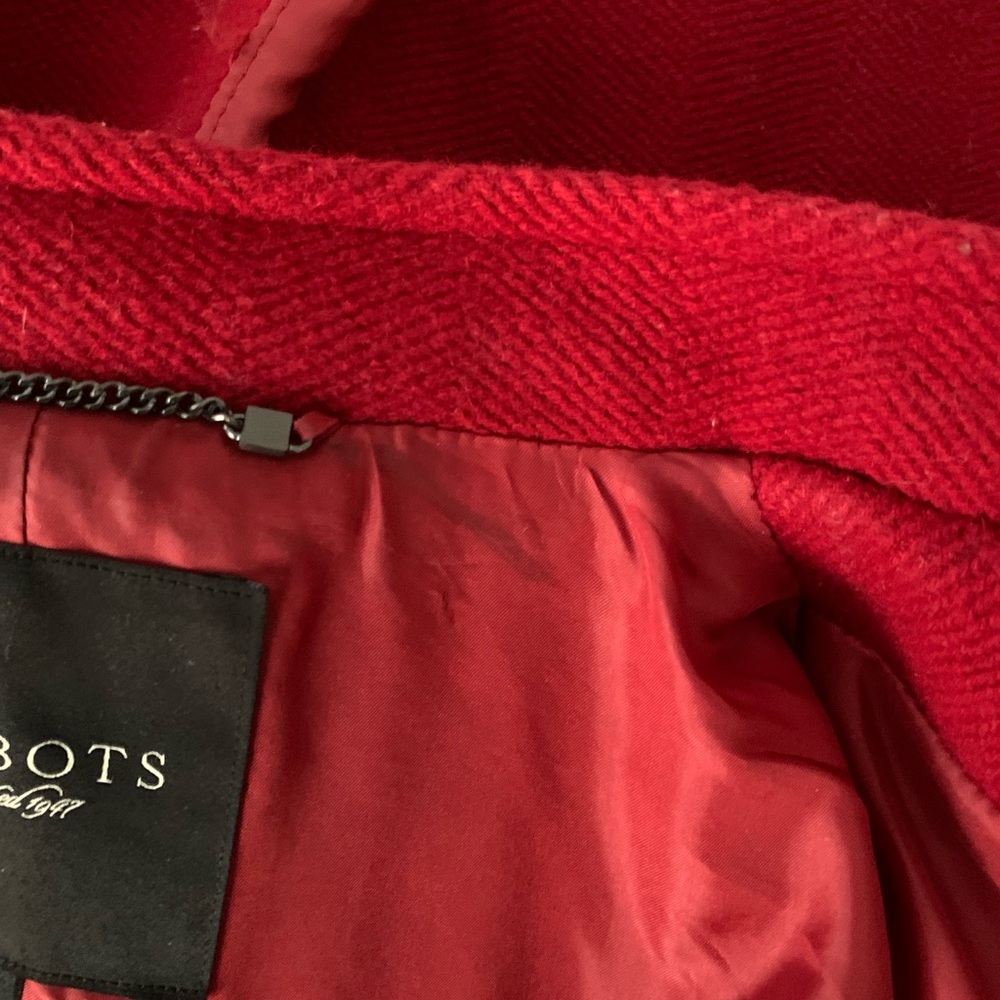 Talbots red wool blend tailored coat . Size 12 - Picture 15 of 16